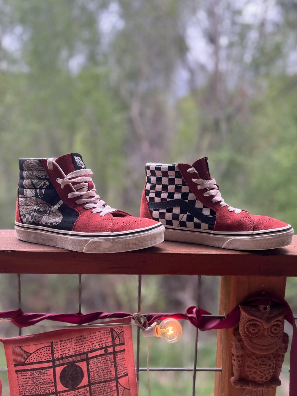 Vans SK8-HI Desert Snake Checkerboard Chili Oil Suede, Women’s 7🐍